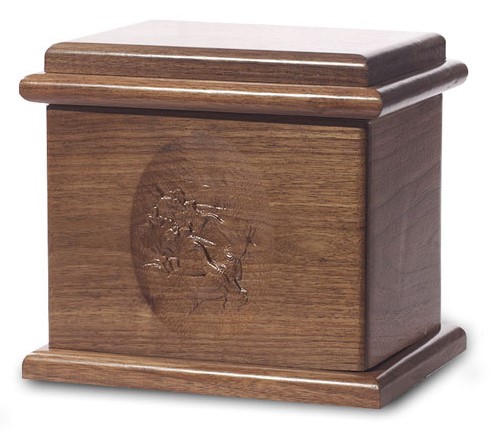 Dark walnut stain - Geese, Wood Urn, burial urn, custom urn ,discount urn